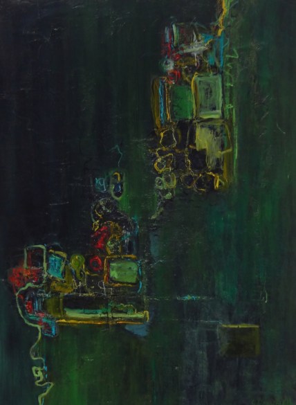 Sandy Campbell - What Lies Beneath, Oil, acrylic and sand on canvas. 2016